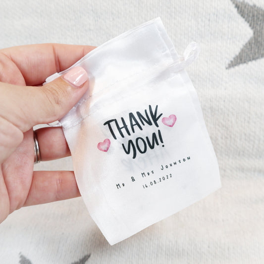 Thank you! - Personalised Wedding Favour Gift Bags
