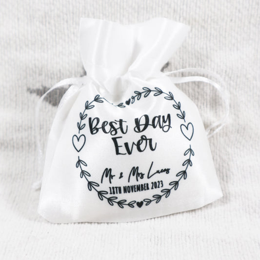 "Best Day Ever" Wreath Design - Wedding Favour Gift Bags