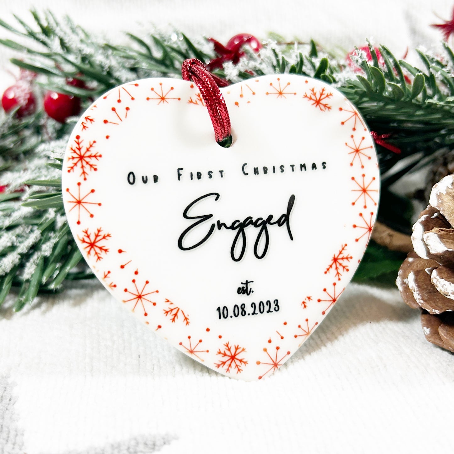 "Our First Christmas Engaged" Christmas Bauble