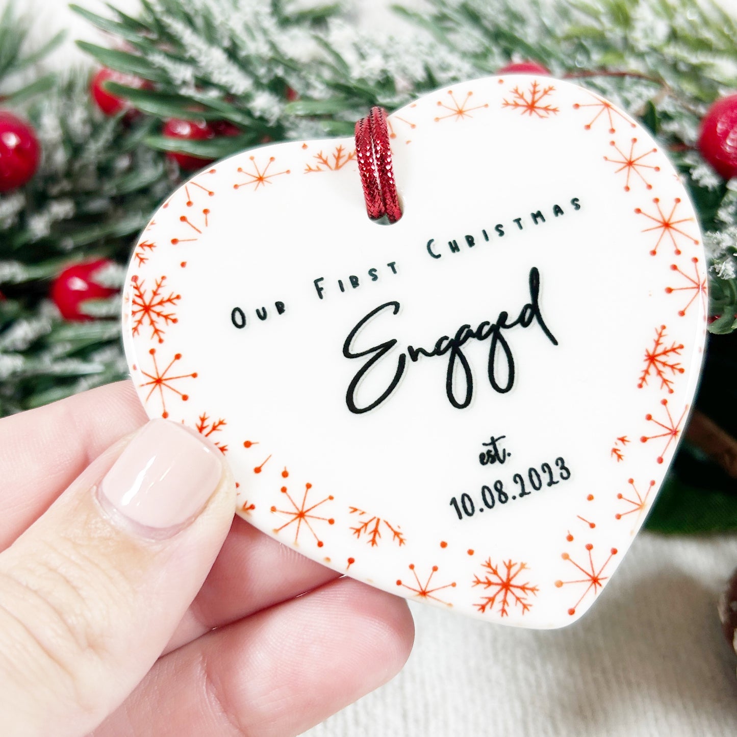 "Our First Christmas Engaged" Christmas Bauble