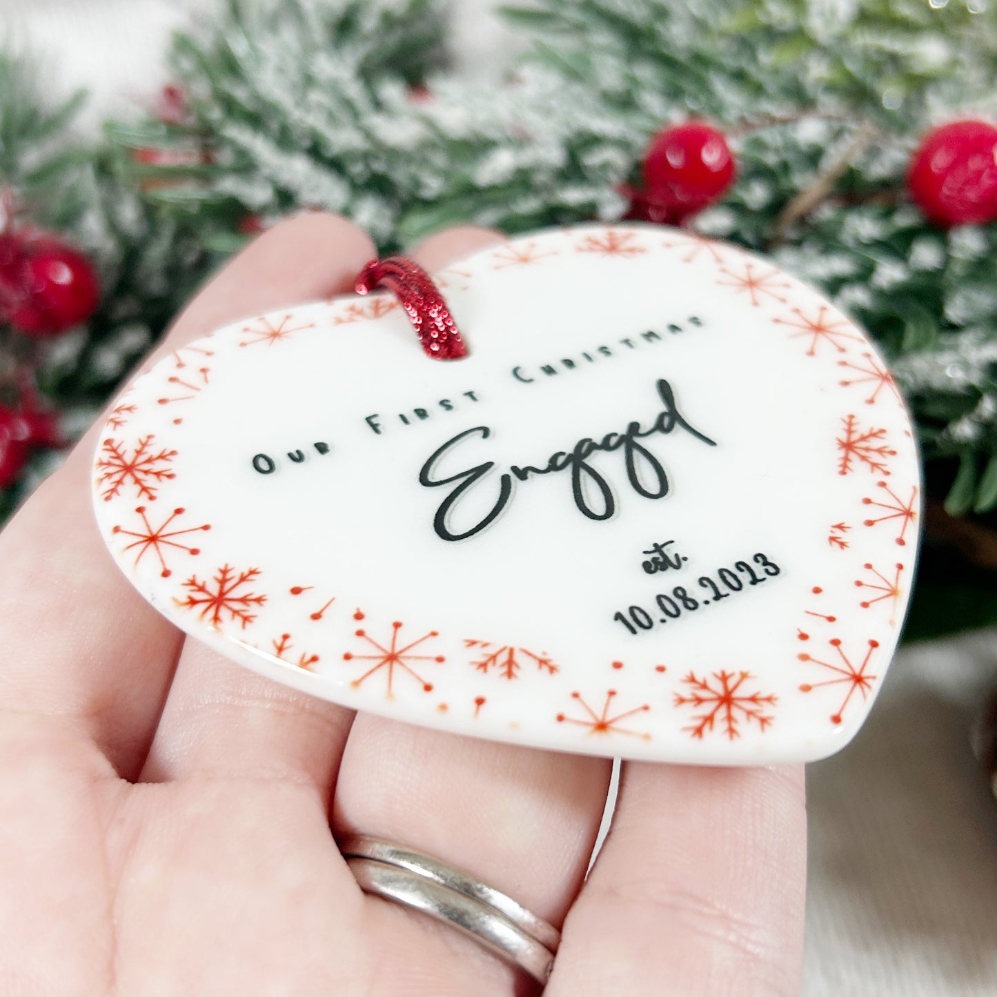 "Our First Christmas Engaged" Christmas Bauble