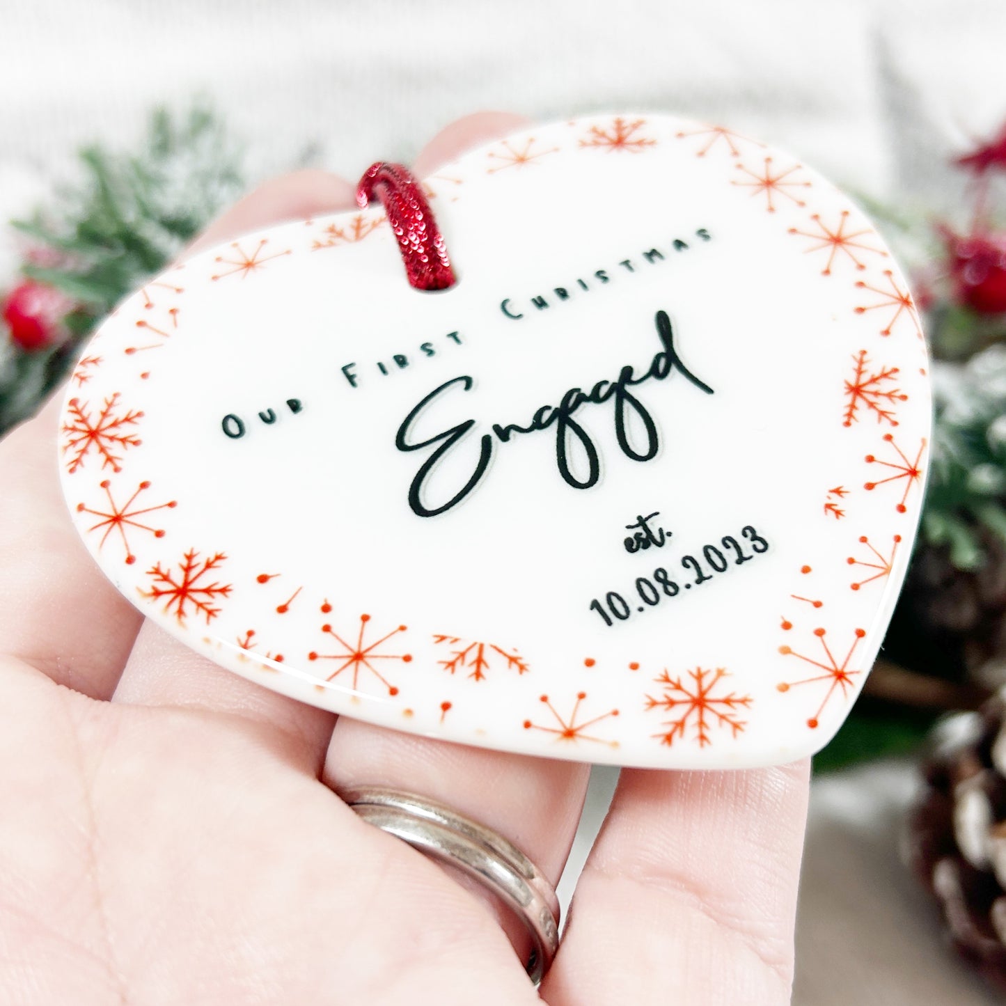 "Our First Christmas Engaged" Christmas Bauble