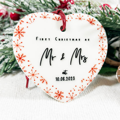 "First Christmas as Mr & Mrs" Christmas Bauble