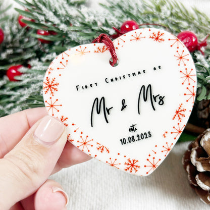 "First Christmas as Mr & Mrs" Christmas Bauble