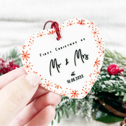 "First Christmas as Mr & Mrs" Christmas Bauble