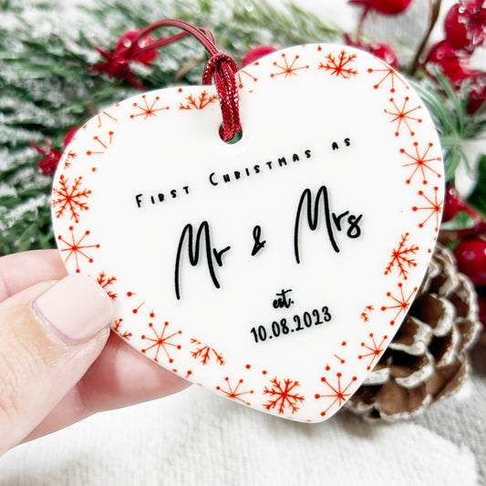 "First Christmas as Mr & Mrs" Christmas Bauble