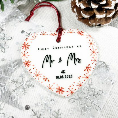 "First Christmas as Mr & Mrs" Christmas Bauble