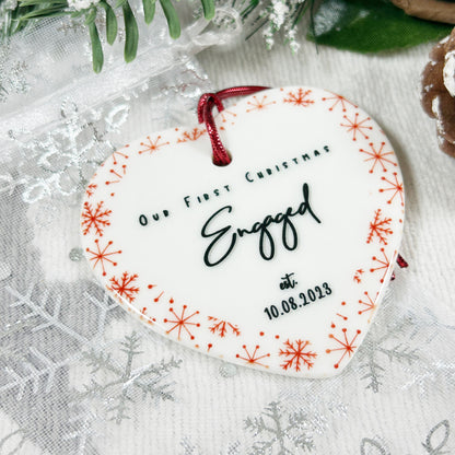 "Our First Christmas Engaged" Christmas Bauble