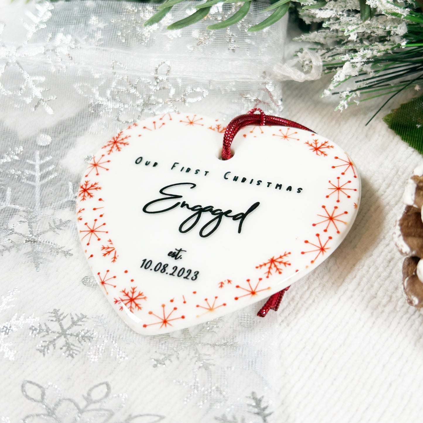 "Our First Christmas Engaged" Christmas Bauble