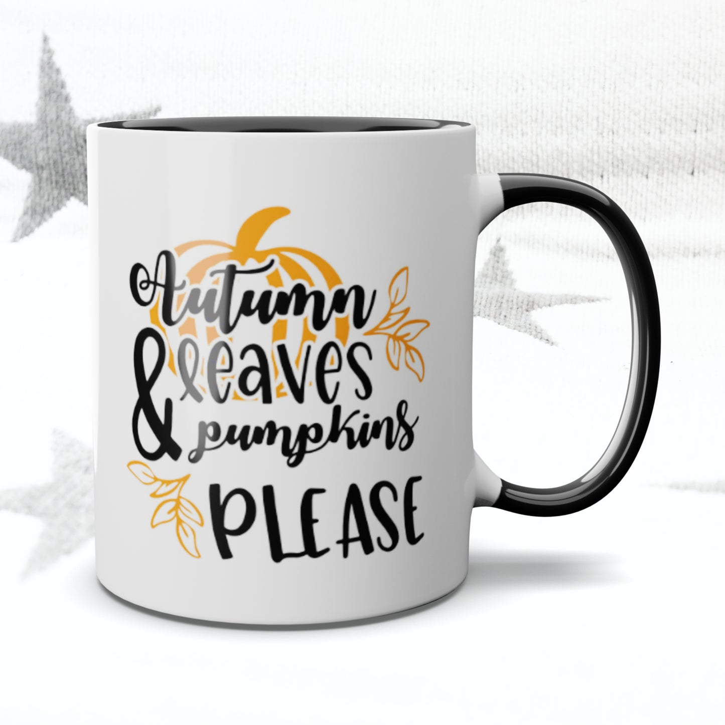 Autumn Leaves and Pumpkins Please Mug