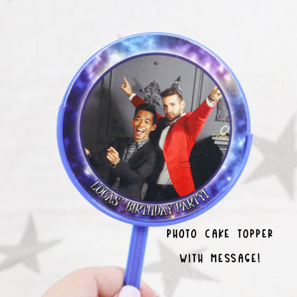 Galaxy Pattern - Personalised Photo Cake Topper