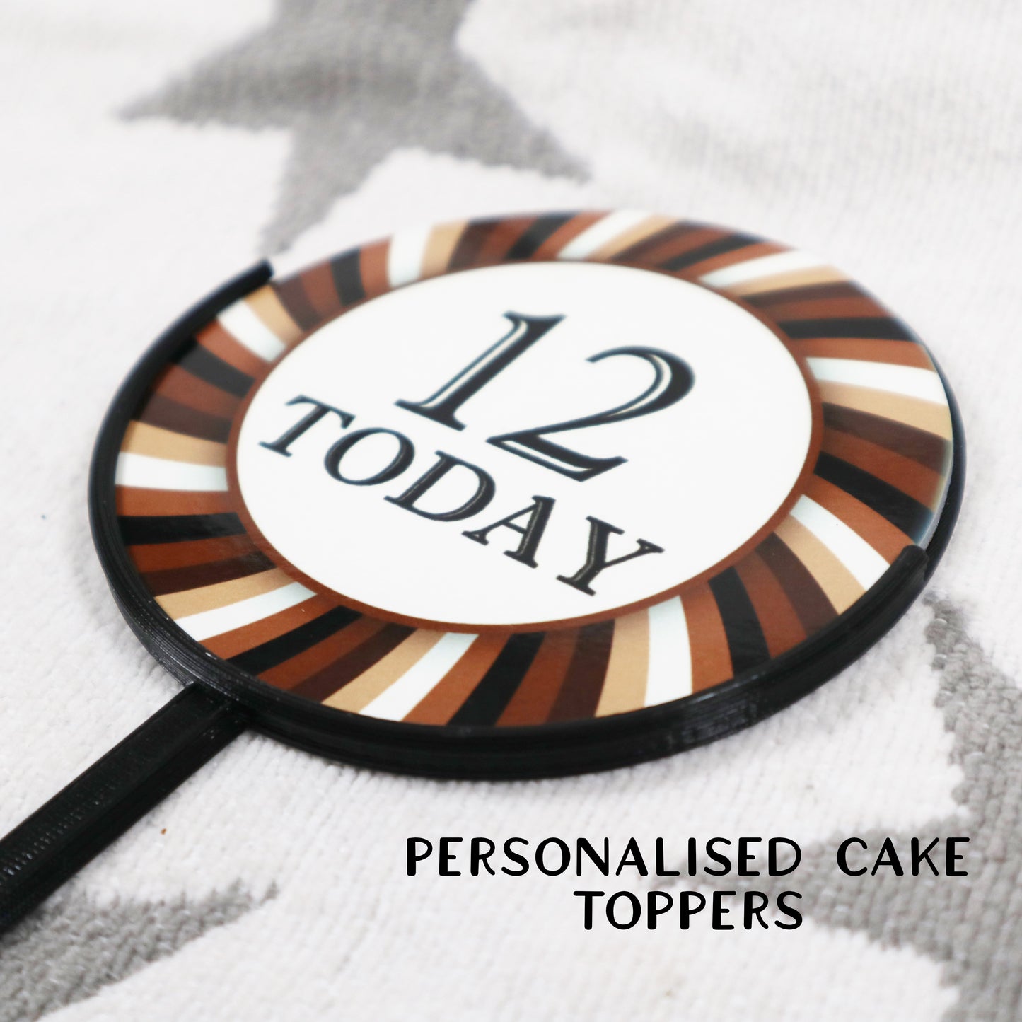 Swirl Chocolate Pattern - Personalised Cake Topper