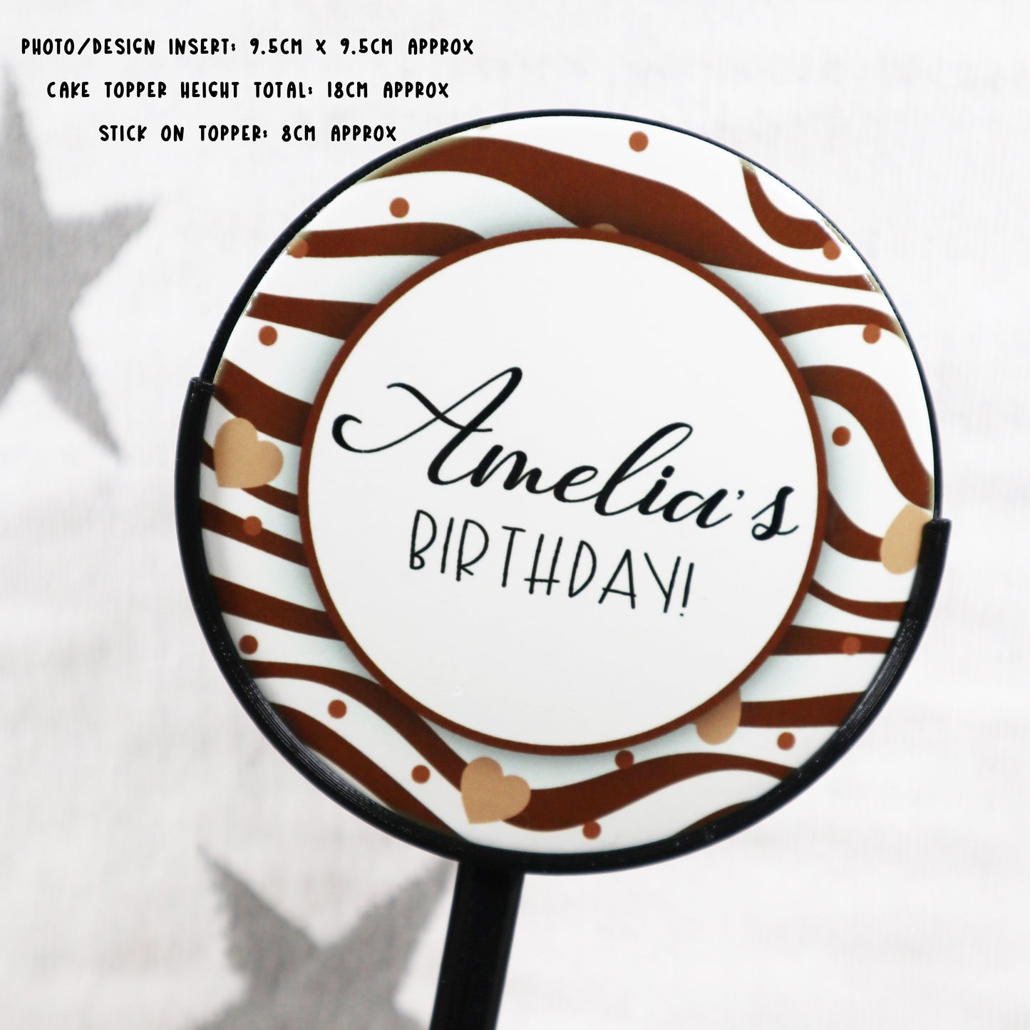 Swirl Pattern - Personalised Cake Topper