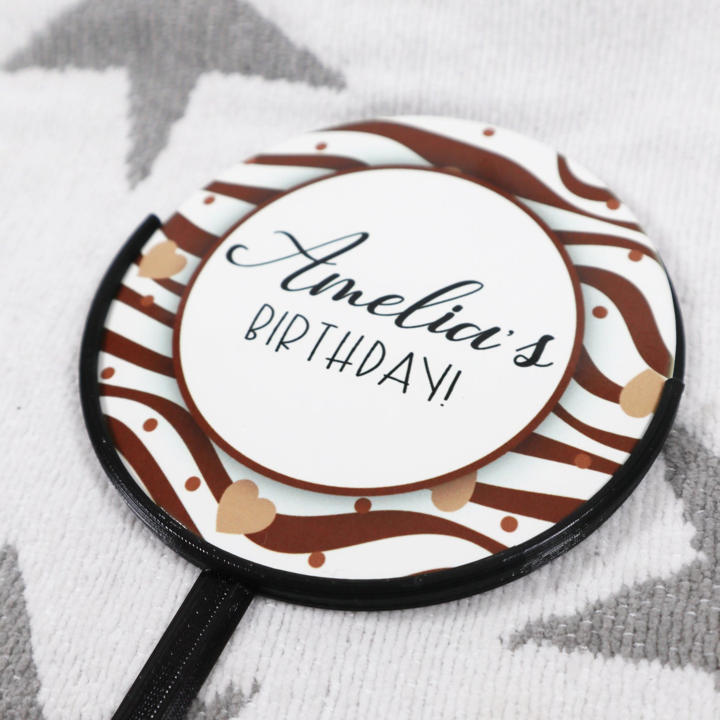 Swirl Pattern - Personalised Cake Topper