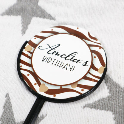 Swirl Pattern - Personalised Cake Topper