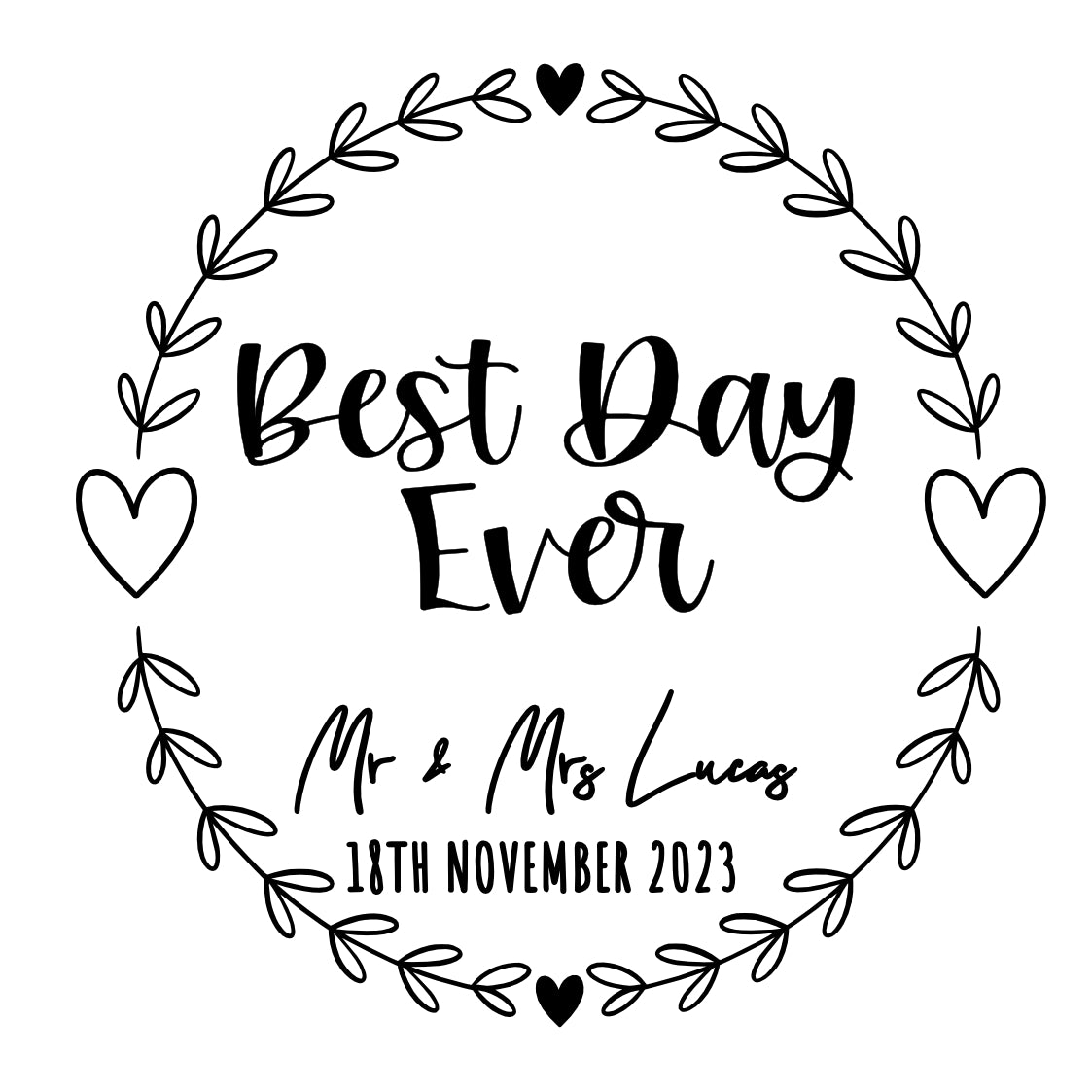 "Best Day Ever" Wreath Design - Wedding Favour Gift Bags