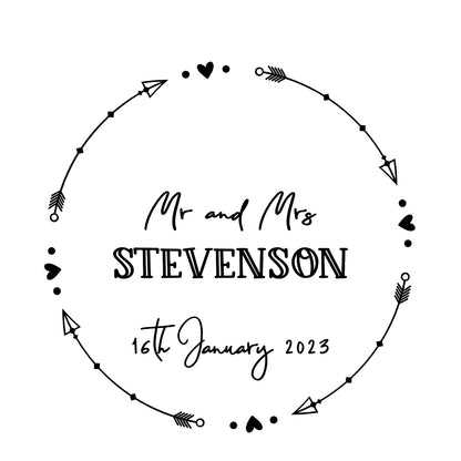 "Mr & Mrs" Arrow Wreath Design - Wedding Favour Gift Bags