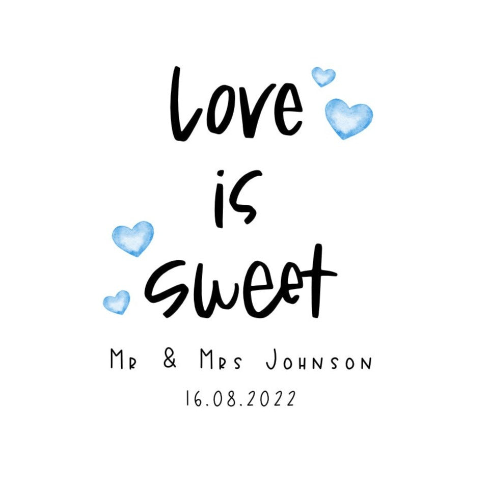 Love is Sweet - Personalised Wedding Favour Gift Bags