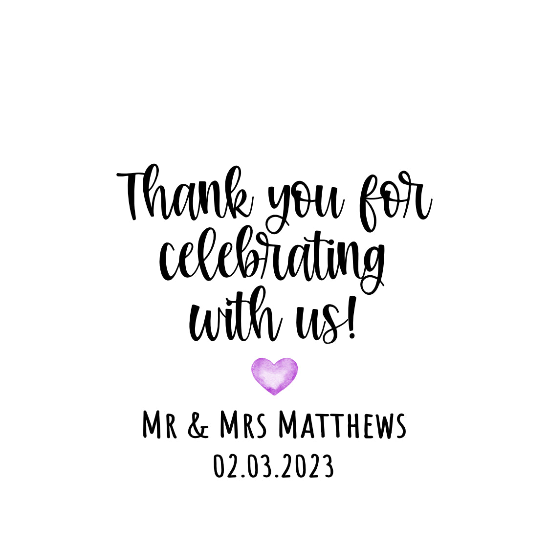 "Thank you for celebrating" - Wedding Favour Gift Bags