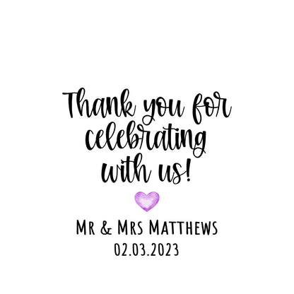 "Thank you for celebrating" - Wedding Favour Gift Bags