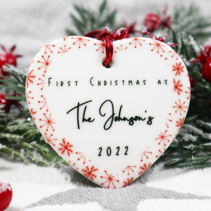 "First Christmas as..." Personalised Christmas Bauble