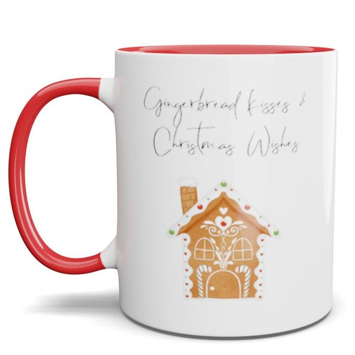 Gingerbread Kisses & Christmas Wishes Mug