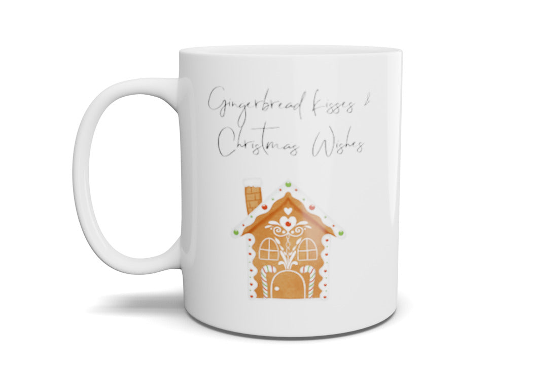 Gingerbread Kisses & Christmas Wishes Mug