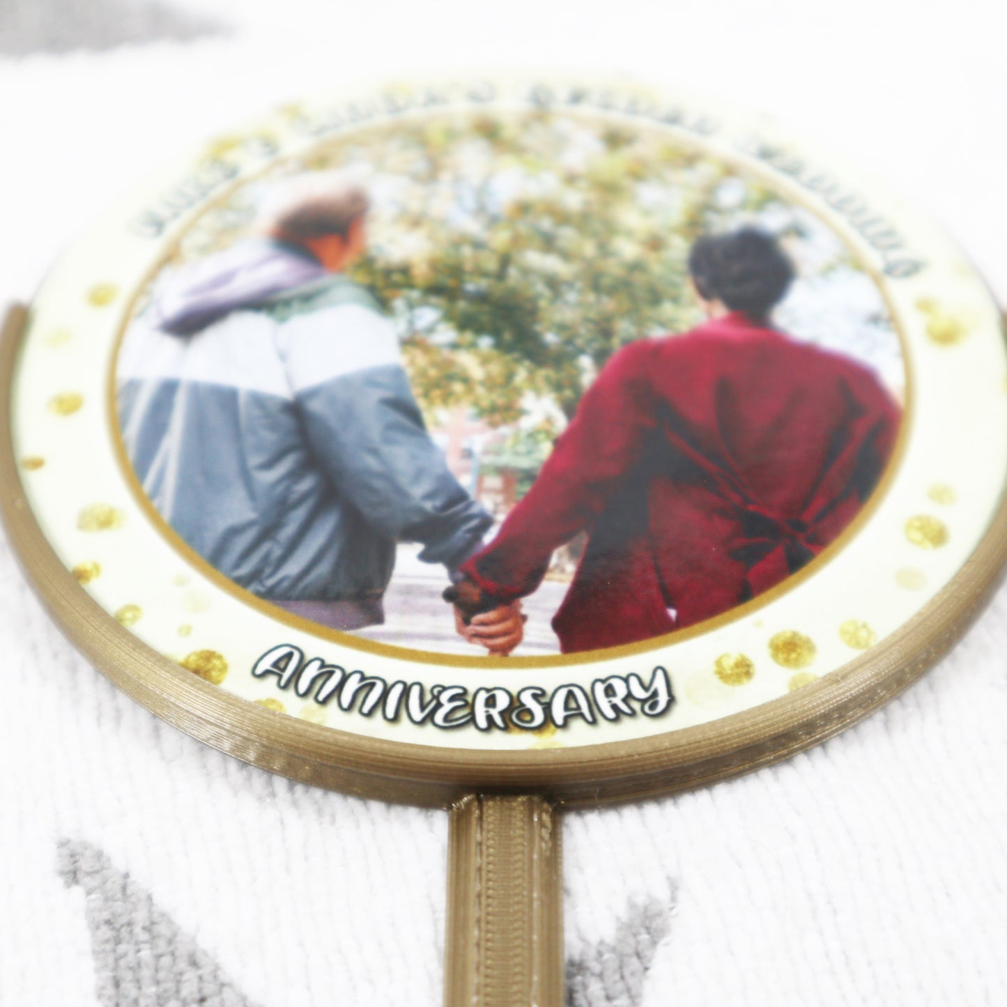 Golden Wedding Anniversary - Personalised Photo Cake Topper