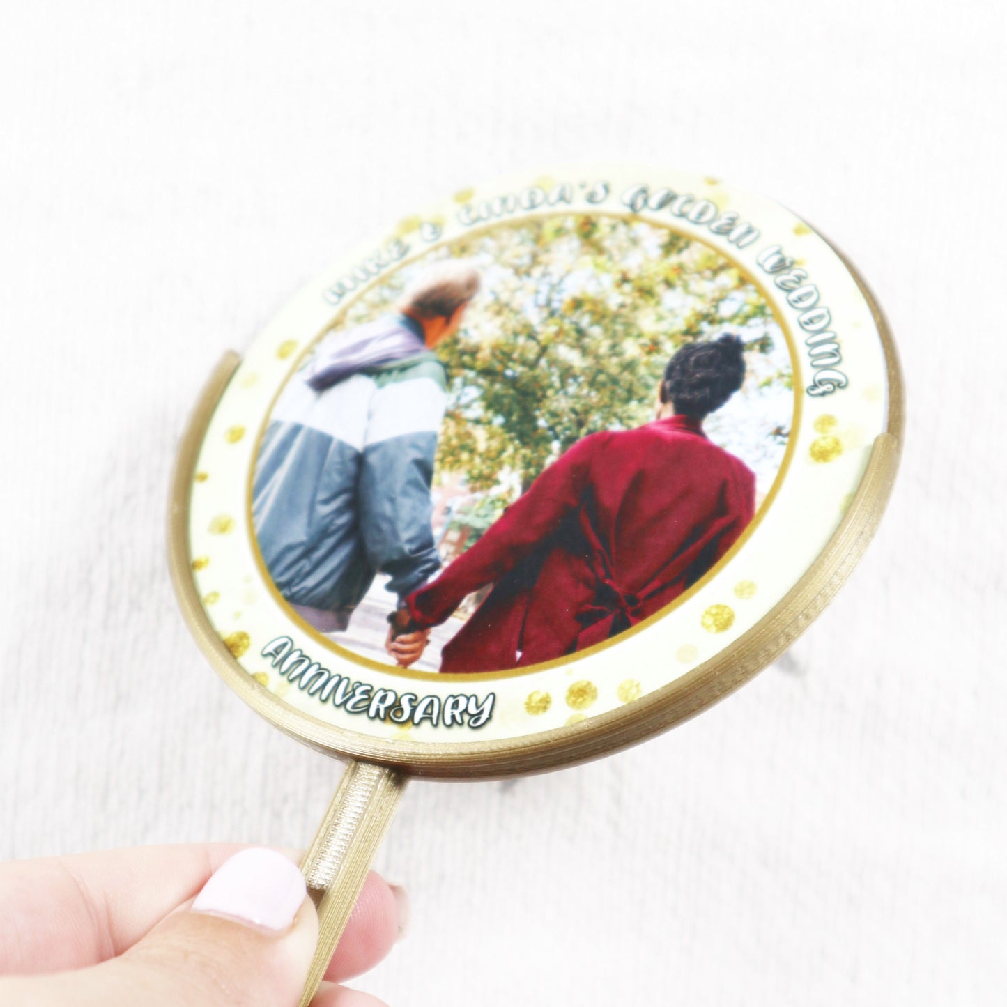 Golden Wedding Anniversary - Personalised Photo Cake Topper