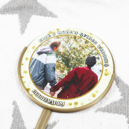 Golden Wedding Anniversary - Personalised Photo Cake Topper