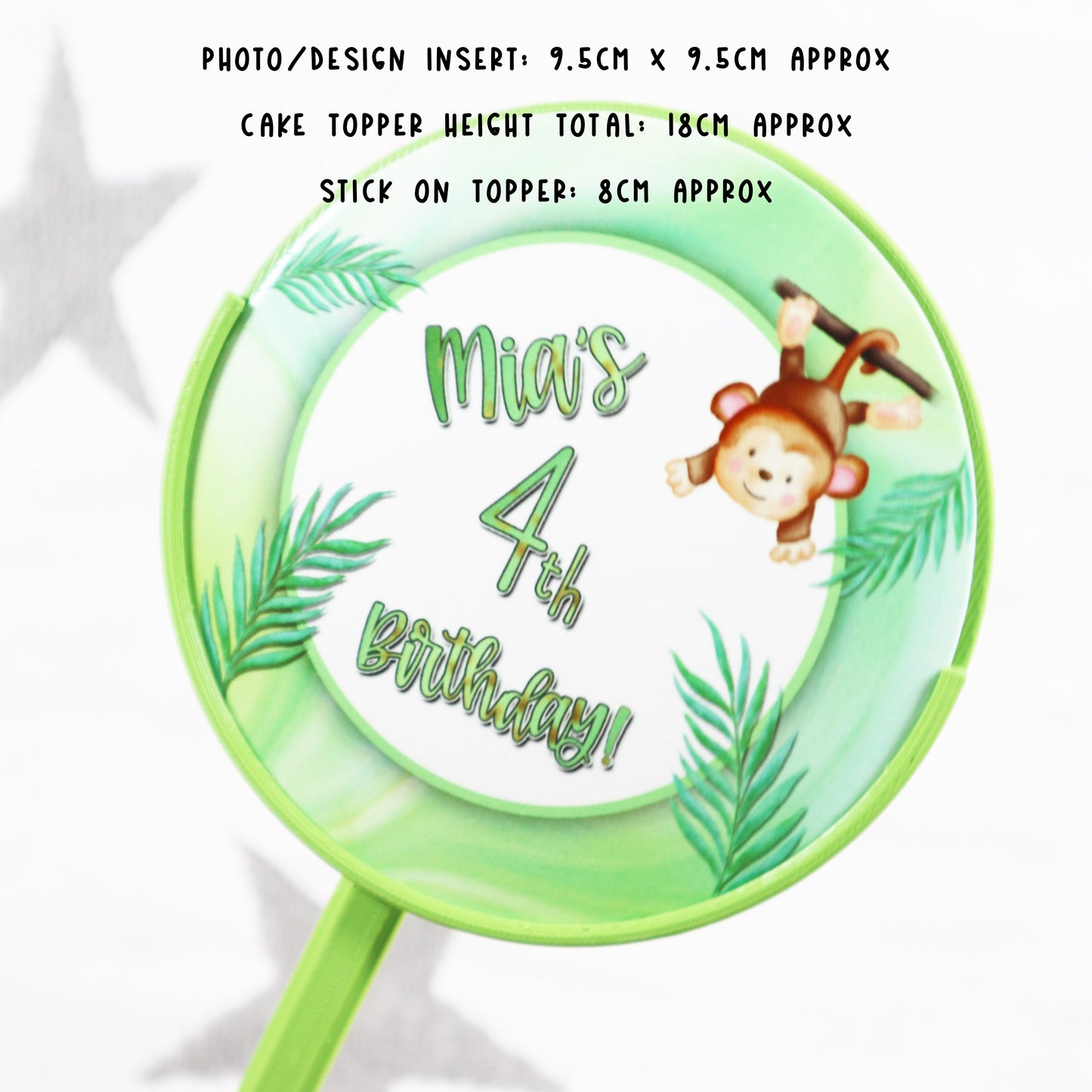 Jungle Themed - Personalised Cake Topper