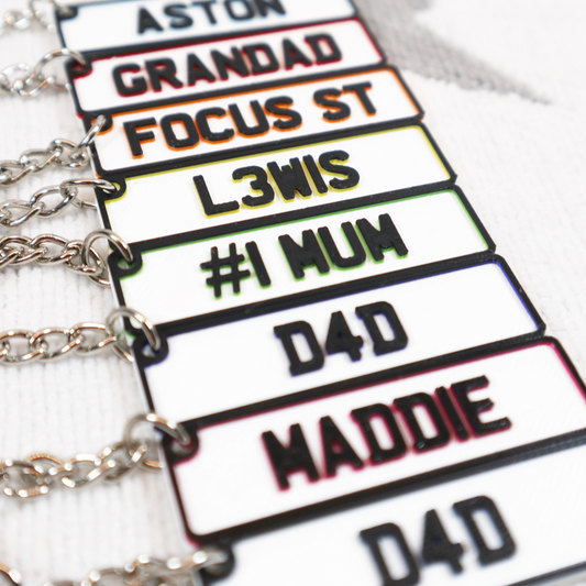 Colour Accent Number Plate Keyring