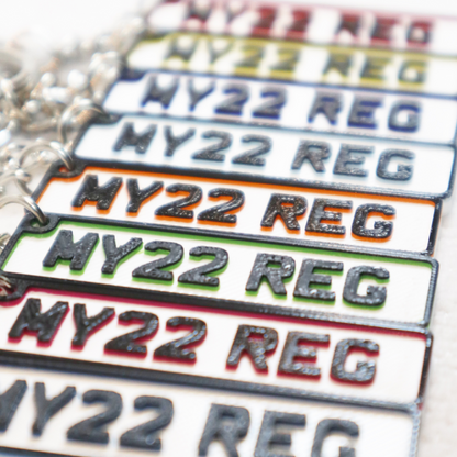 Colour Accent Number Plate Keyring