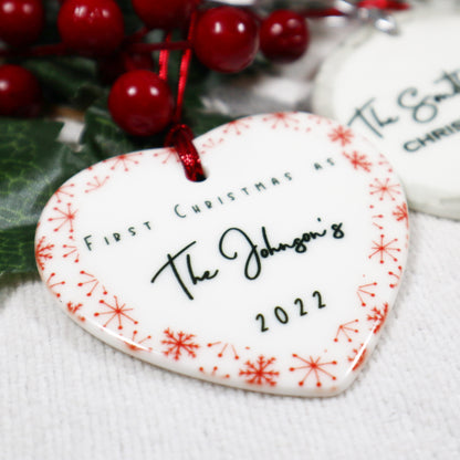 "First Christmas as..." Personalised Christmas Bauble