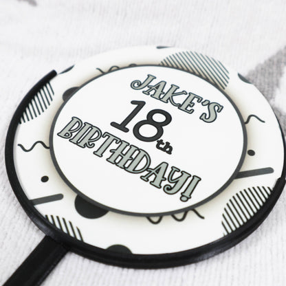 Black Pattern - Personalised Cake Topper