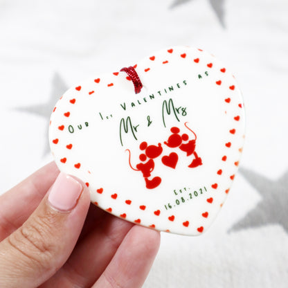 Our 1st Valentines as ... Personalised Ceramic Decoration