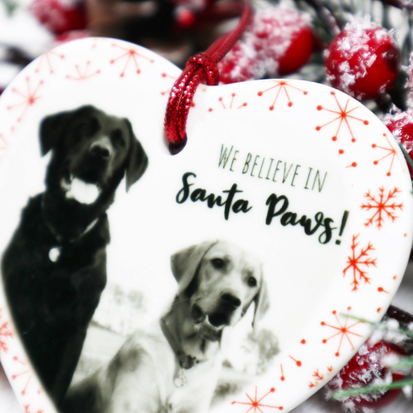 "We believe in Santa Paws" Christmas Bauble