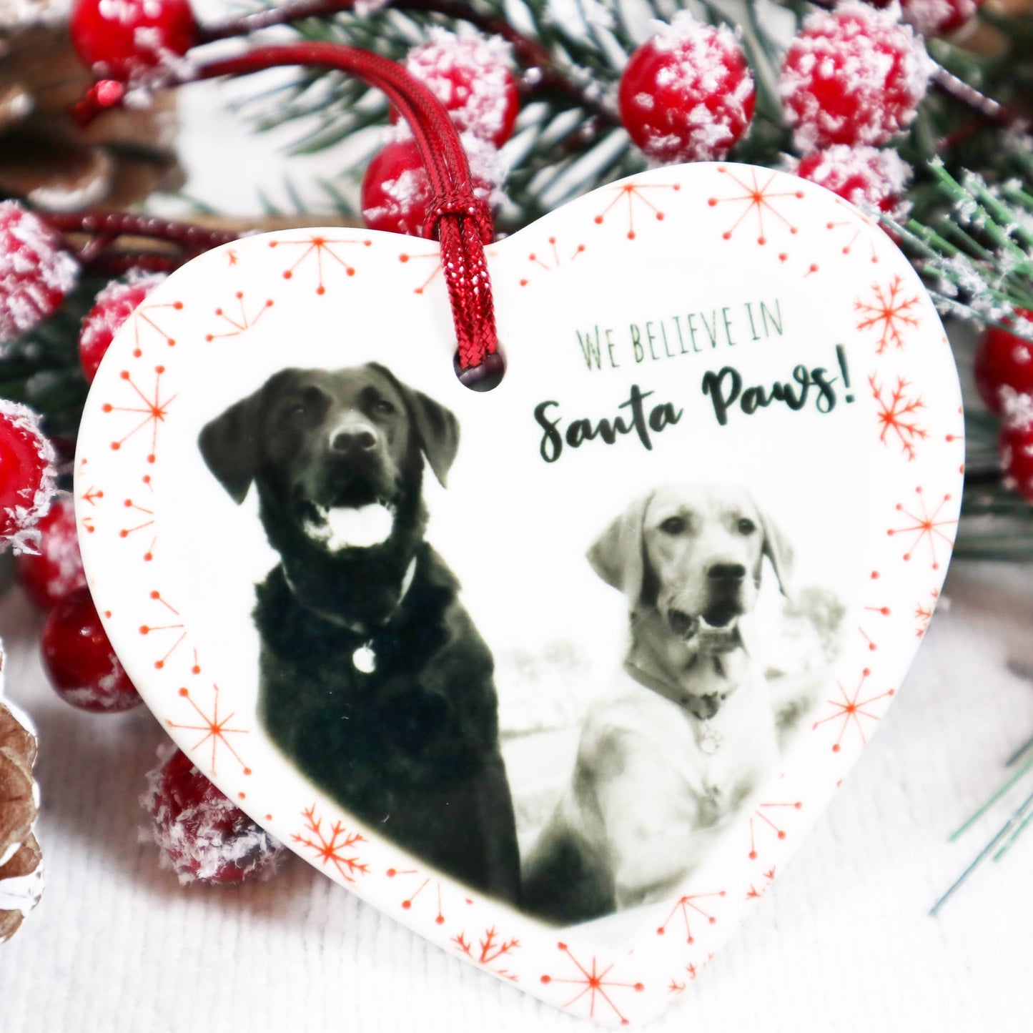 "We believe in Santa Paws" Christmas Bauble