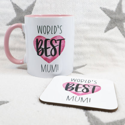 World's Best Mum Personalised Mug & Coaster