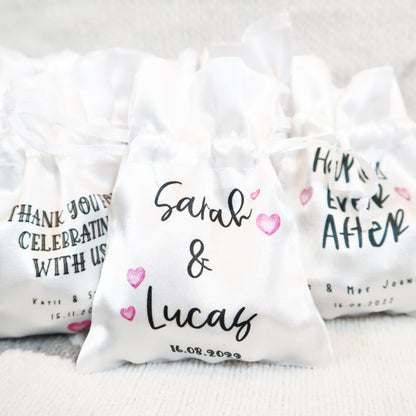 Personalised Name & Date - Wedding Favour Gift Bags