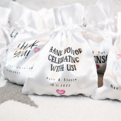 Thank you for celebrating with us - Personalised Wedding Favour Gift Bags