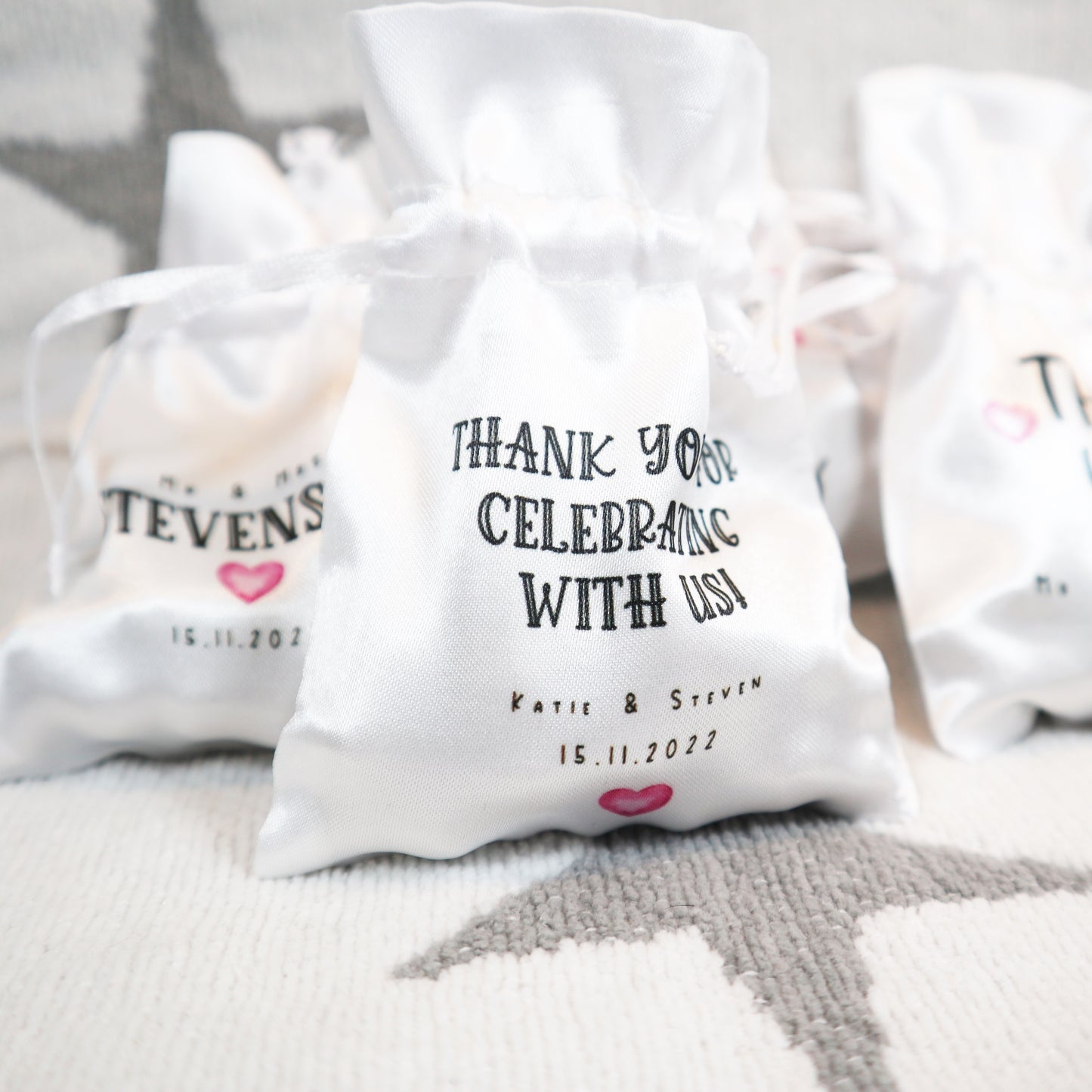 Thank you for celebrating with us - Personalised Wedding Favour Gift Bags