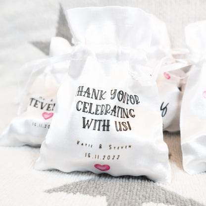 Thank you for celebrating with us - Personalised Wedding Favour Gift Bags