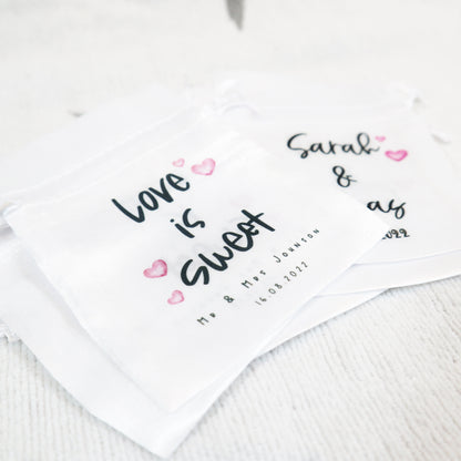 Love is Sweet - Personalised Wedding Favour Gift Bags