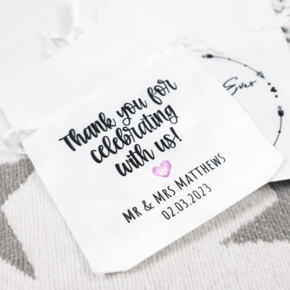 "Thank you for celebrating" - Wedding Favour Gift Bags