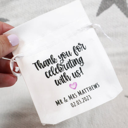 "Thank you for celebrating" - Wedding Favour Gift Bags