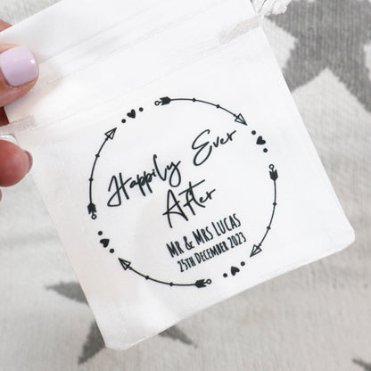 "Happily Ever After" Arrow Wreath Design - Wedding Favour Gift Bags