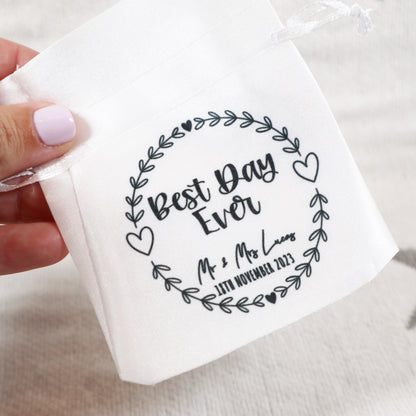 "Best Day Ever" Wreath Design - Wedding Favour Gift Bags