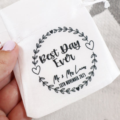 "Best Day Ever" Wreath Design - Wedding Favour Gift Bags