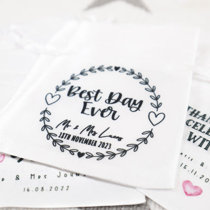 "Best Day Ever" Wreath Design - Wedding Favour Gift Bags